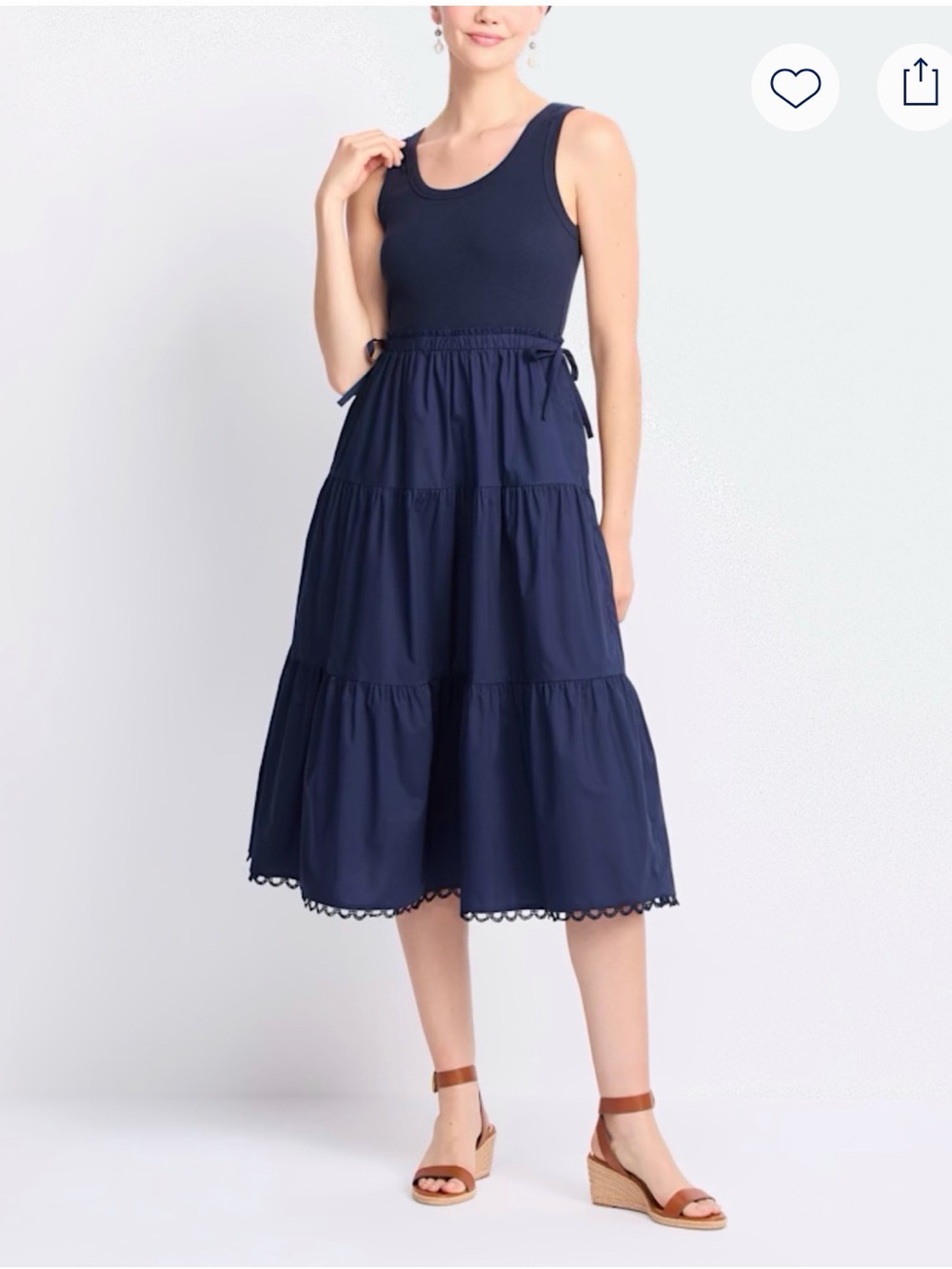 Skies are Blue Sunny Mixed Media Midi Dress
